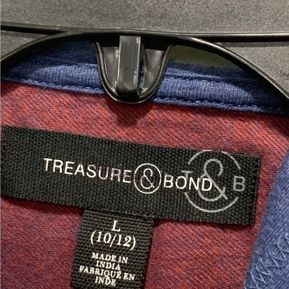 Treasure & Bond Hoodie Button Up Shacket Size L - Picture 2 of 3
